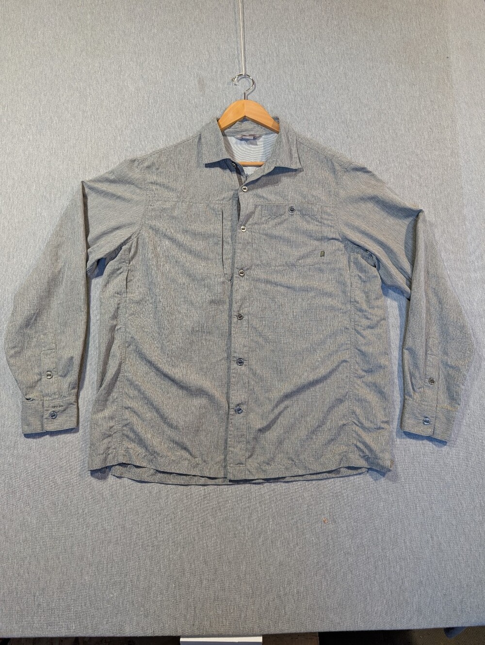 Outdoor Research Nylon Hiking Fishing Shirt Men's XL Grey UPF 50+